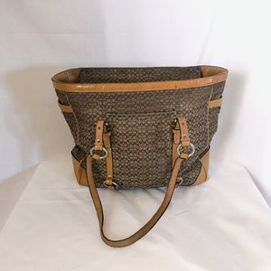 coach // brown signature large gallery tote bag